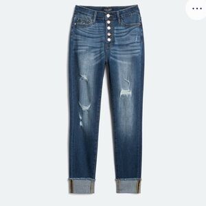Judy Blue Dark Wash Distressed High-Rise Skinny Jeans